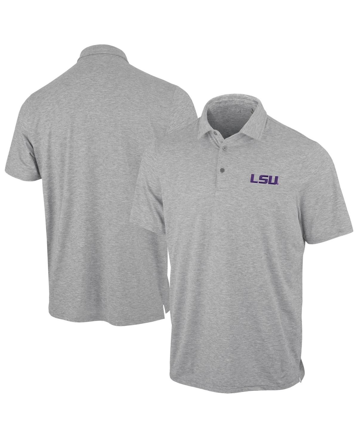 Antigua Men's Heather Gray Lsu Tigers Static Polo Shirt - Heather Gray