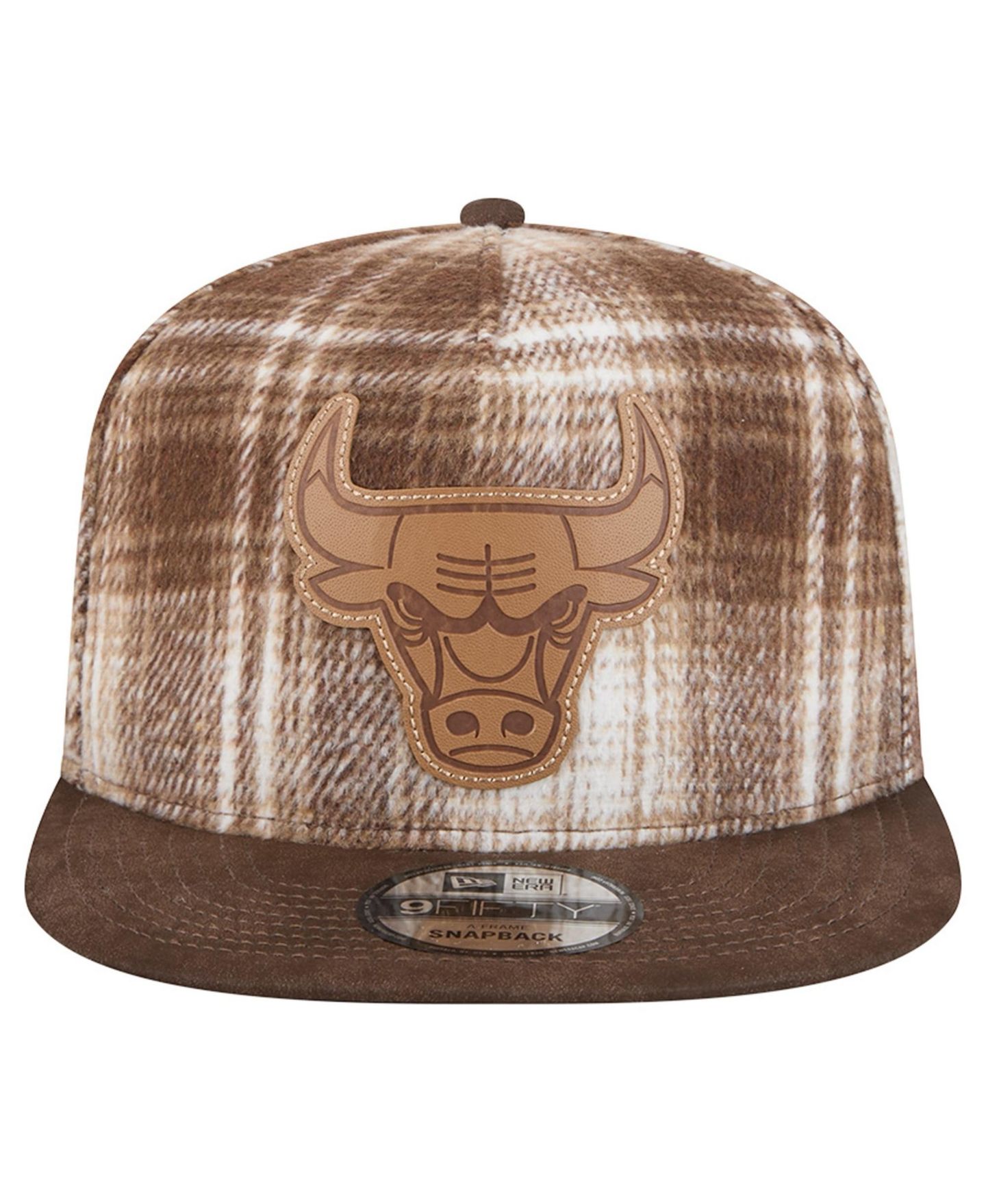 Мужская кепка New Era Brown Chicago Bulls Plaid 9FIFTY A-Frame Adjustable Hat — фото 3