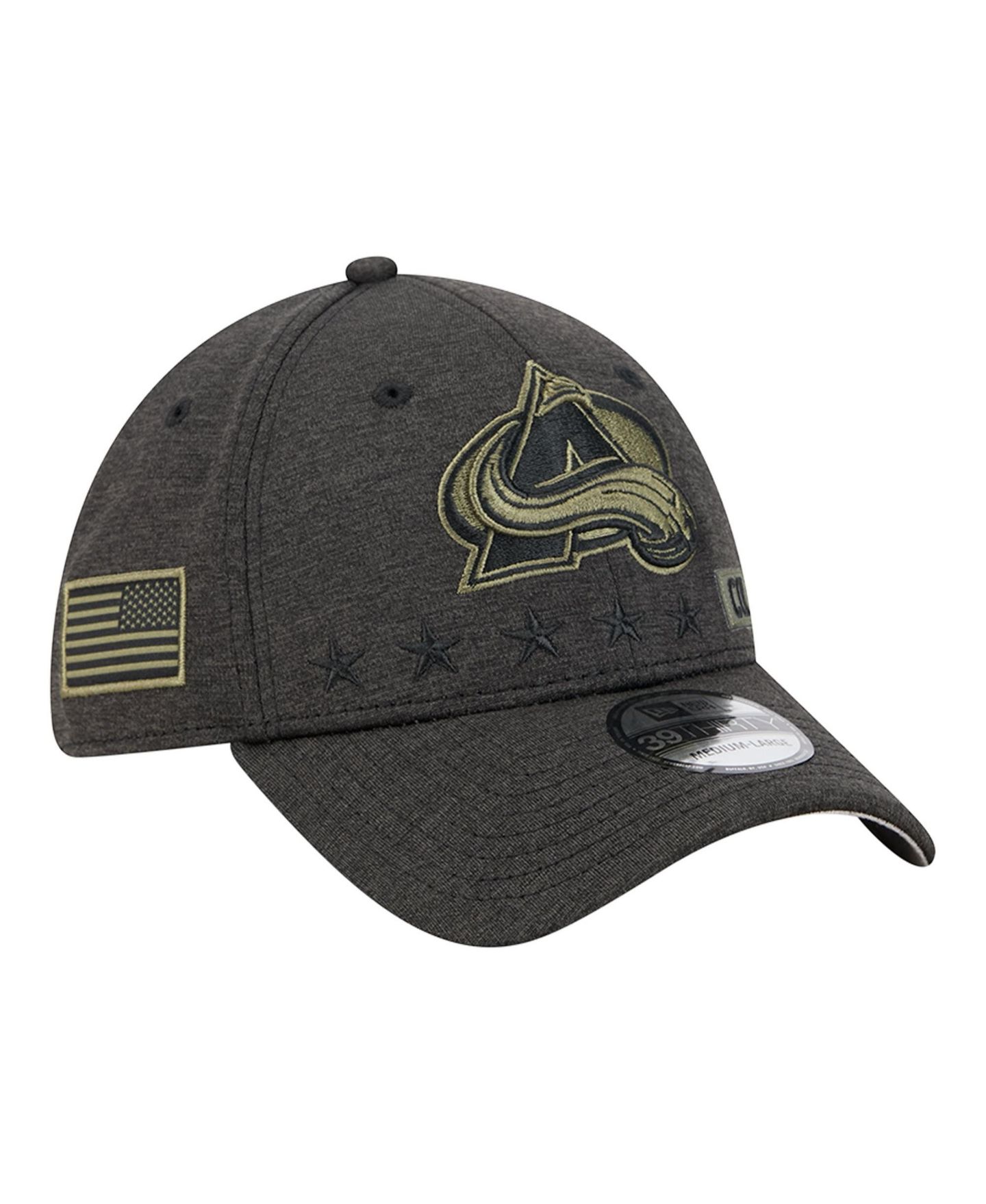 Мужской головной убор New Era Black Colorado Avalanche Stealth Mode Flex 39Thirty Stretch Hat — фото 1
