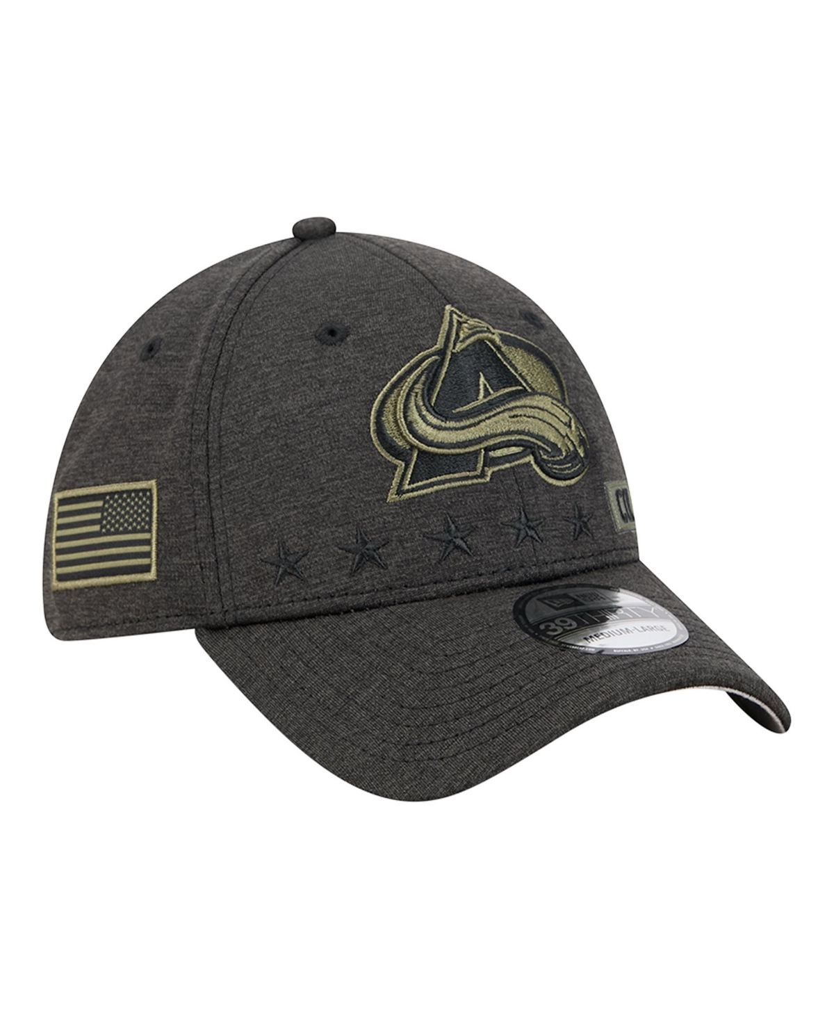 New Era Men's Black Colorado Avalanche Stealth Mode Flex 39Thirty Stretch Hat - Black