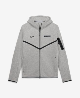 Men's Gray Ohio State Buckeyes Tech Fleece Raglan Full-Zip Windrunner Hoodie