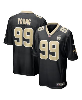 Men's Chase Young Black New Orleans Saints Team 60th Season Patch Game Jersey