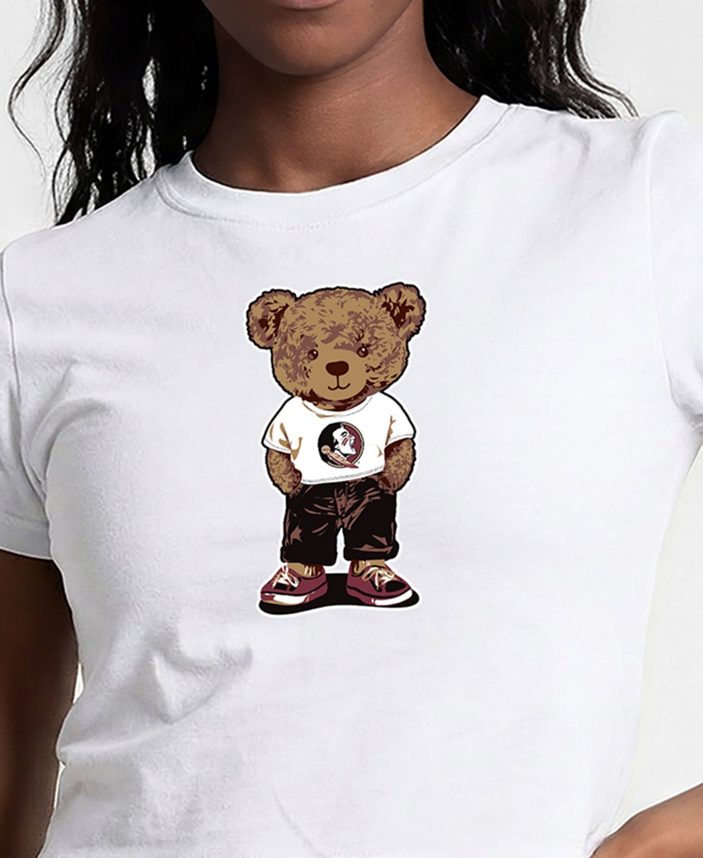 Женская футболка Champion White Florida State Seminoles Teddy Bear Baby T-Shirt — фото 5