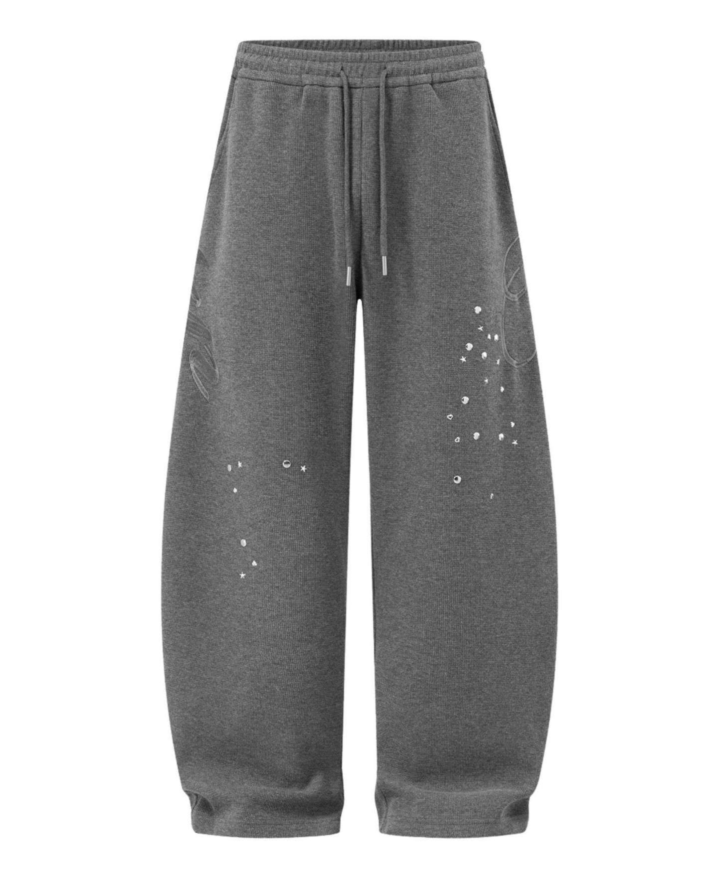 Женские брюки AELFRIC EDEN Studded Baggy Barrel Sweatpants, цвет: Серый — фото 5