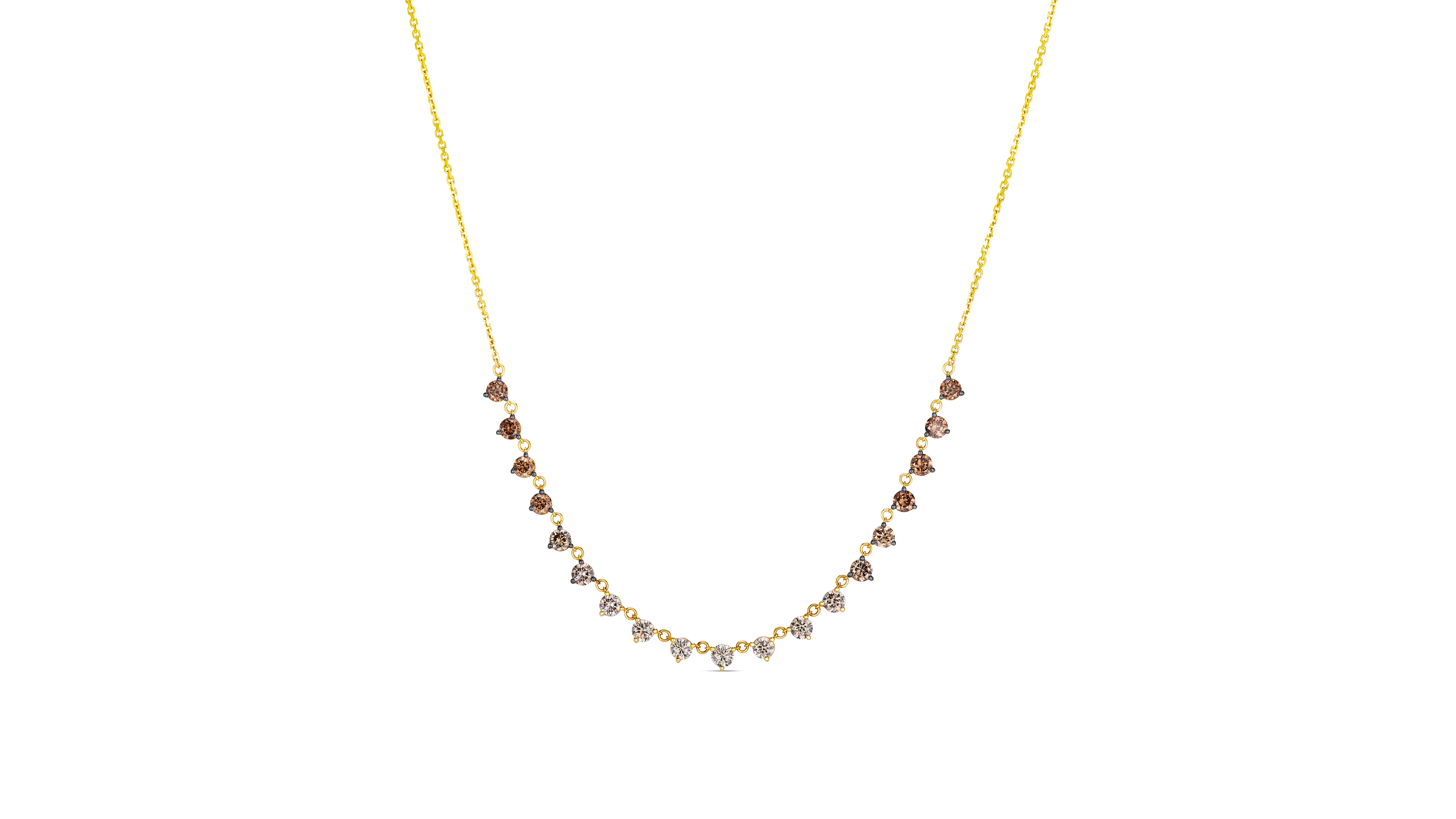 Le Vian Chocolate Ombre Diamond Necklace (1.98 ct. t.w.) in 14k Honey Gold