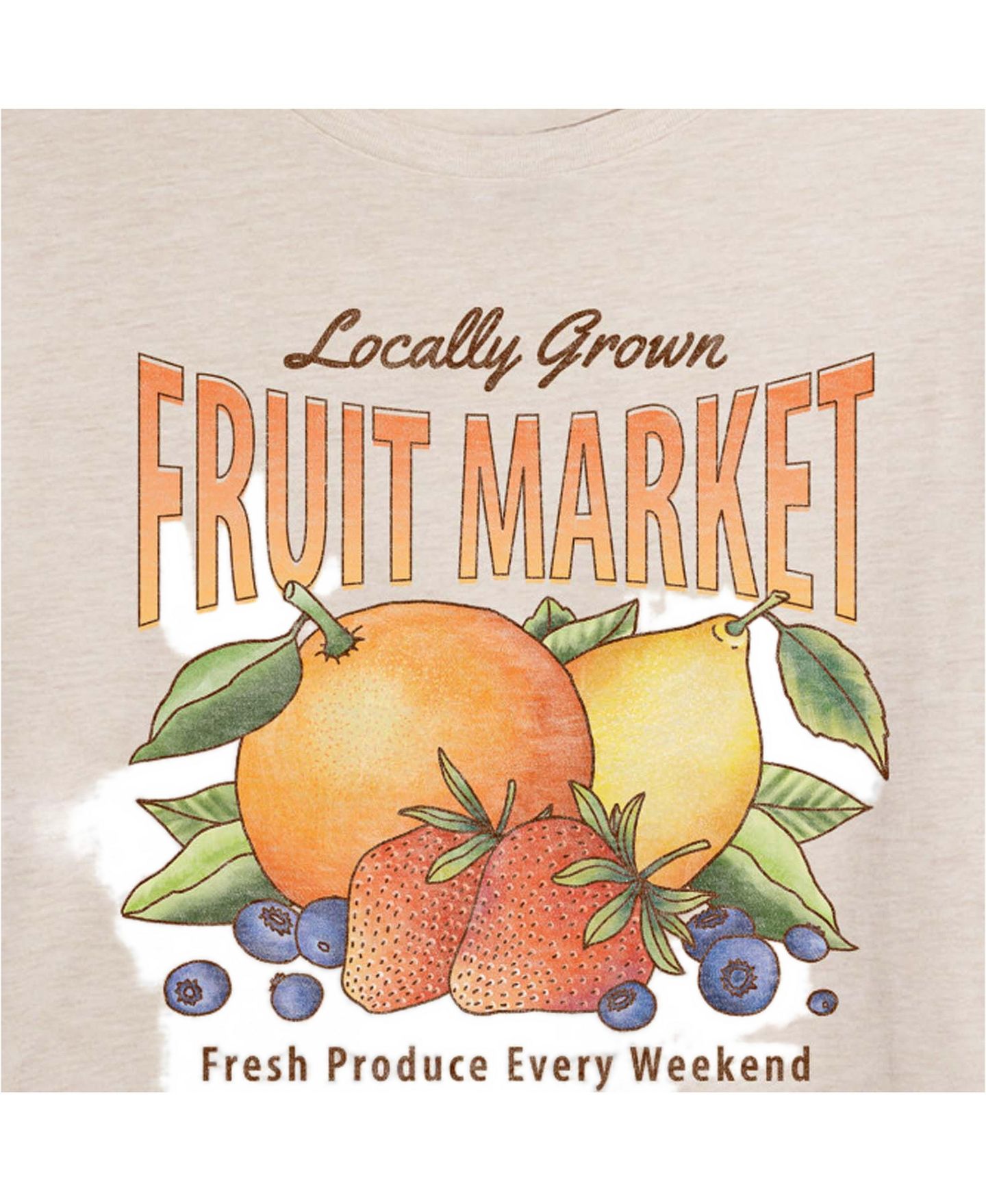 Женская футболка Instant Message Juniors' Locally Grown Fruit Relaxed-Fit Graphic, цвет: Берёзовый — фото 3