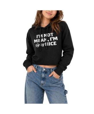 Juniors' Spicy Nice Cropped Graphic Hoodie