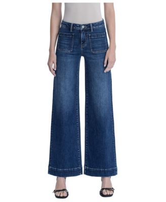 Women's High-Rise Wide-Leg Dark Wash Jeans