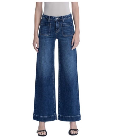 Женские джинсы Flying Monkey High-Rise Wide-Leg Dark Wash, цвет: Тёмный синий