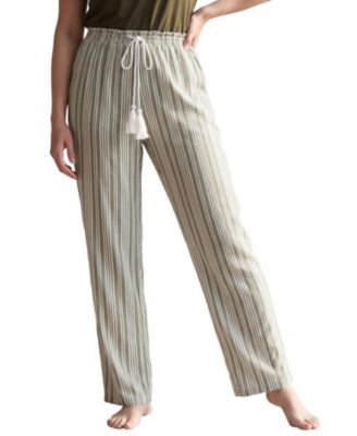 Plus Size Wide-Leg Drawstring with Tassel Pants