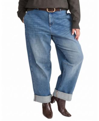 Women's Brandi High-Rise Cuffed Barrel Leg Jeans