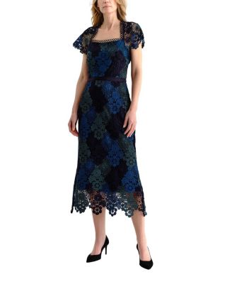 Women's Waverly Floral-Ombre Lace Midi Dress