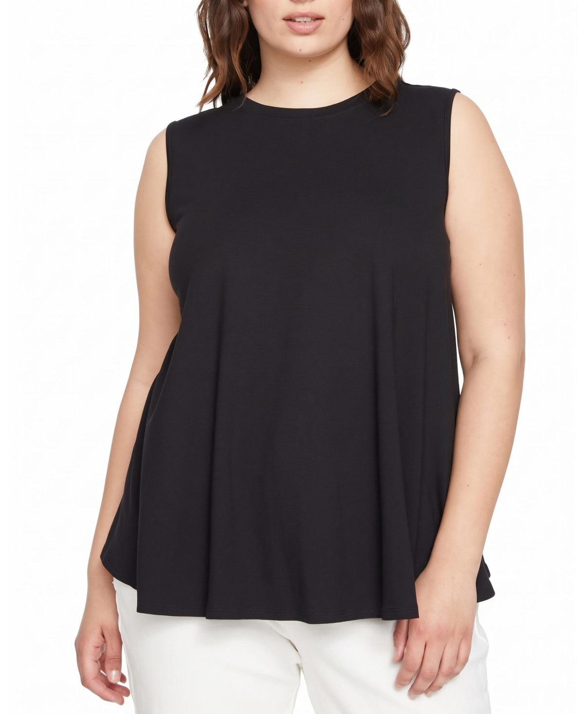 Universal Standard Plus Size Heatwave Divine Flared Sleeveless Tank Top - Black