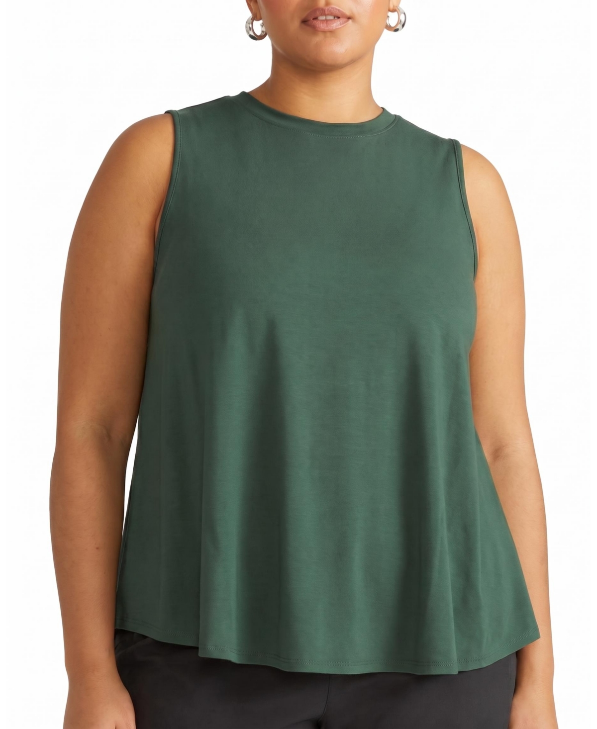 Universal Standard Plus Size Heatwave Divine Flared Sleeveless Tank Top - Conifer