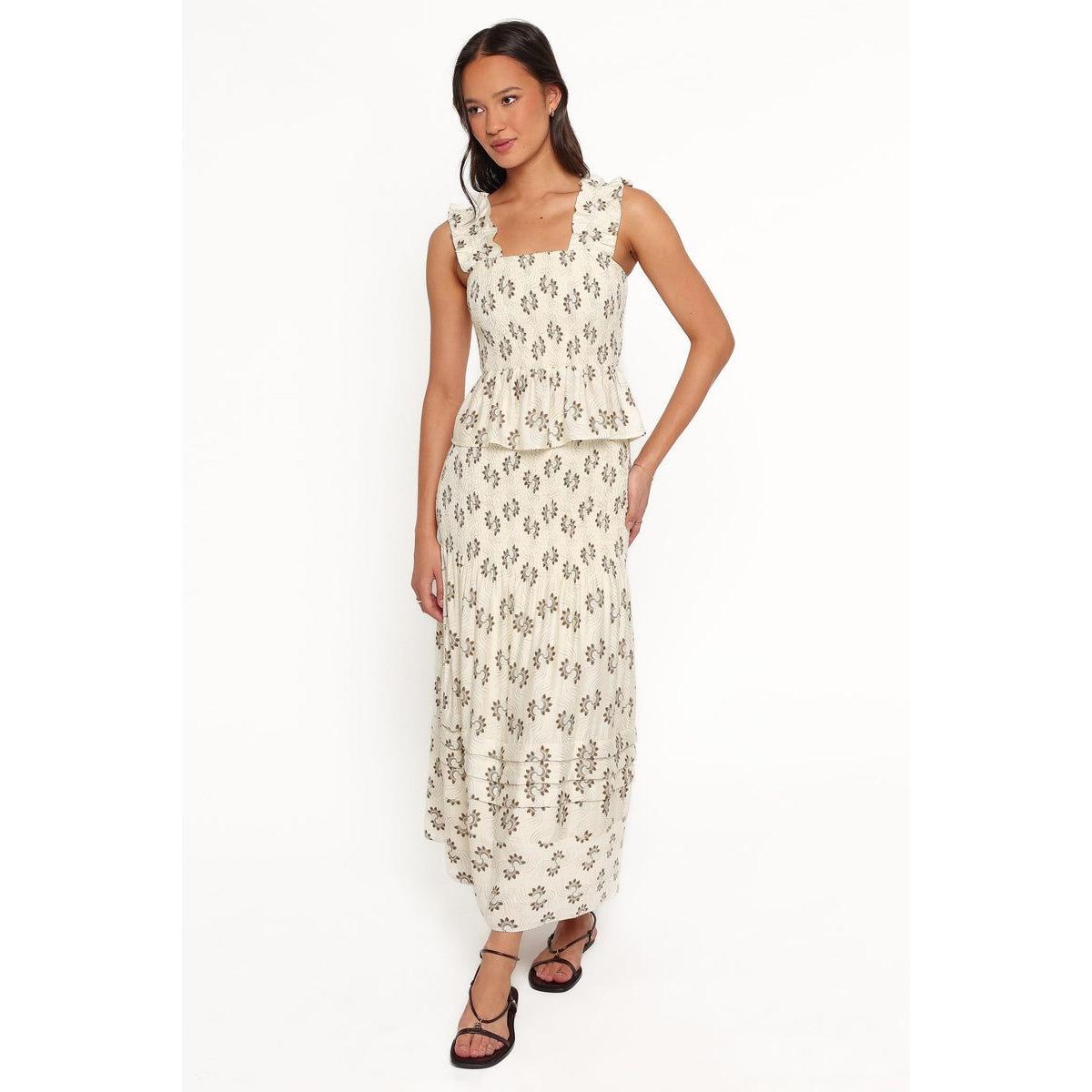 Petal & Pup Women's Sofia Square-Neckline Peplum Top and Skirt, 2-Piece Set - Cream