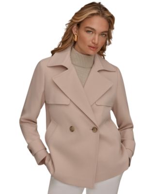 Women's Short Crepe Notch Collar Trench Coat