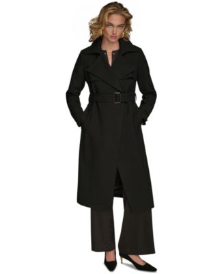 Women's Belted Notched-Collar Trench Coat