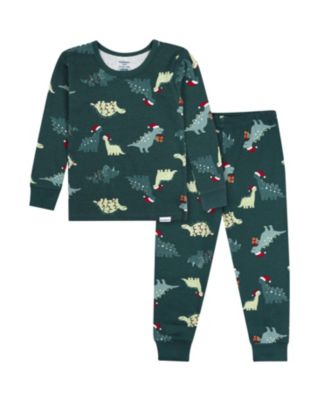Boys' and Girls' 12M-5T Holiday Dinosaurs Long-Sleeve Rib-Knit Top and Pants, 2-Piece Set, 2-Pack