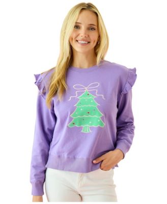 Women's Applique Ruffle-Detail Cotton Sweatshirt