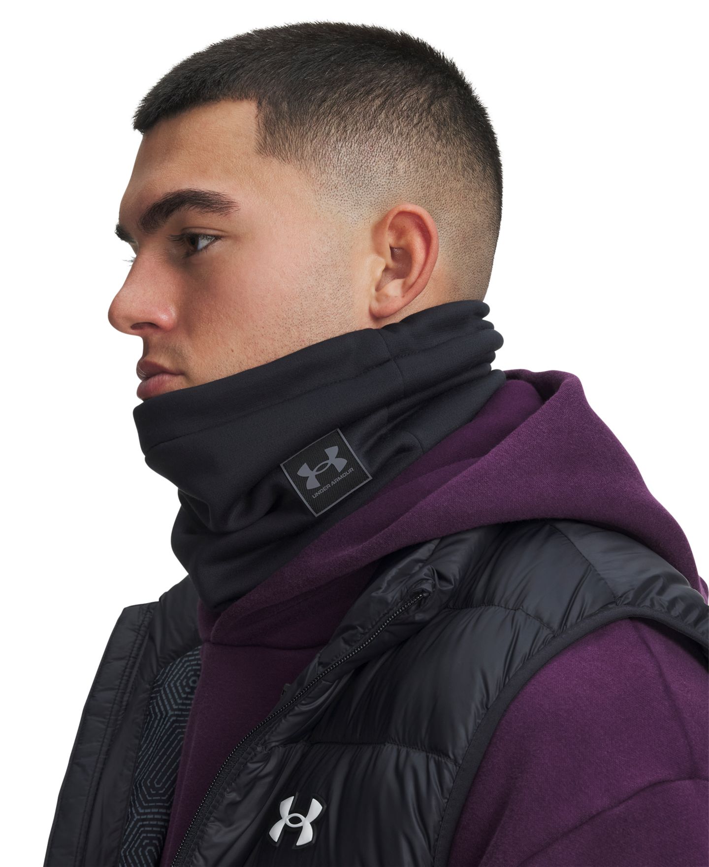 Мужские снуды Under Armour Storm ColdGear Infrared Fleece Neck Gaiter, цвет: Чёрный — фото 3