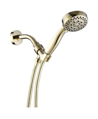 Wall-Mounted Handheld Shower Head Upgrade Set with Hose, Shower Arm and Adjustable Bracket, 5 Spray Settings, High Pressure