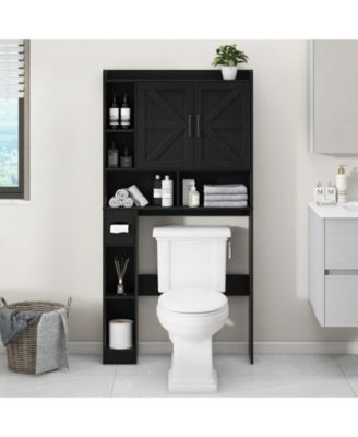 Over The Toilet Storage Cabinet with Barn Doors, Space-Saving for Bathroom and Laundry
