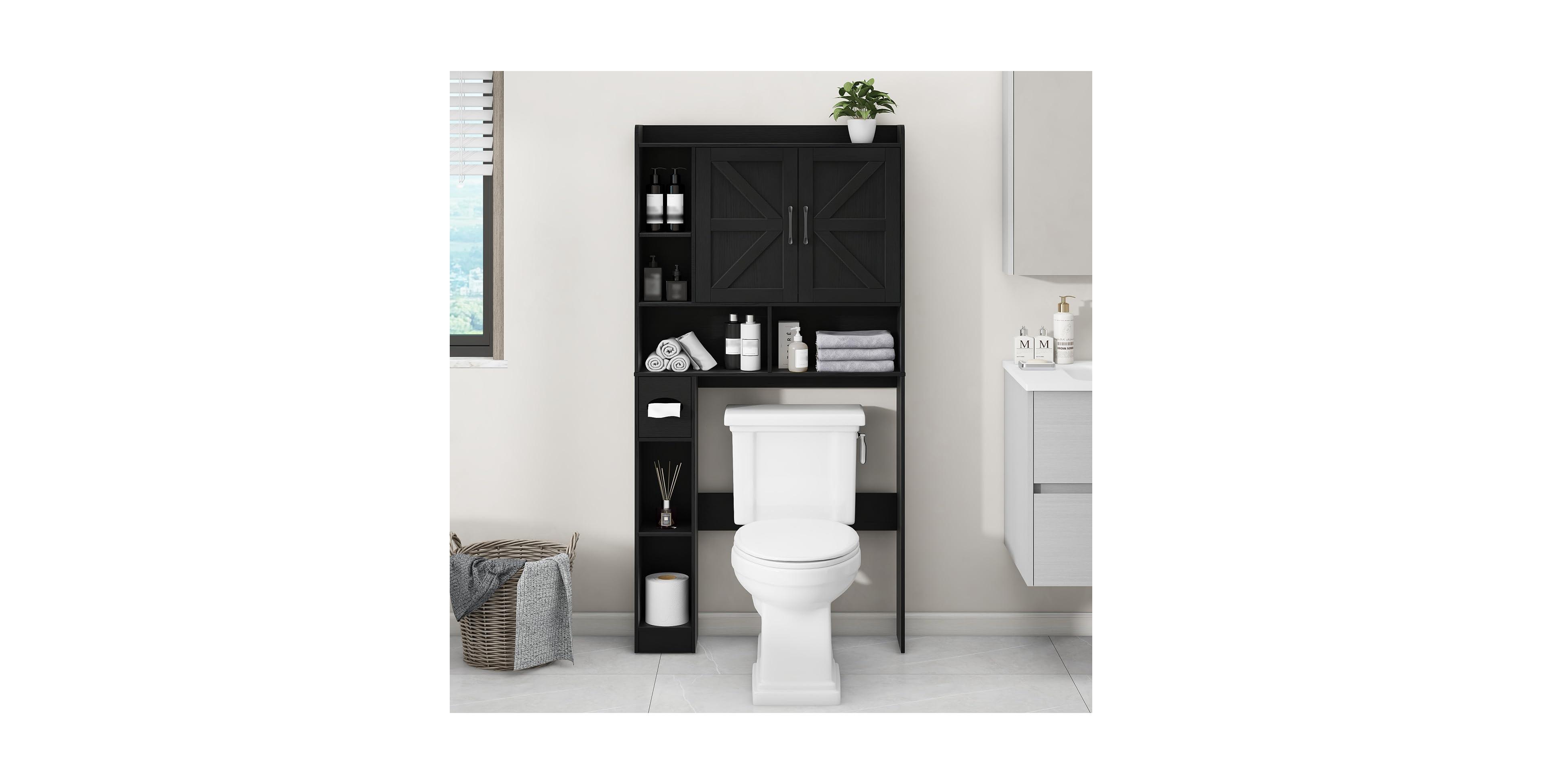 Vabches Over The Toilet Storage Cabinet with Barn Doors, Space-Saving for Bathroom and Laundry