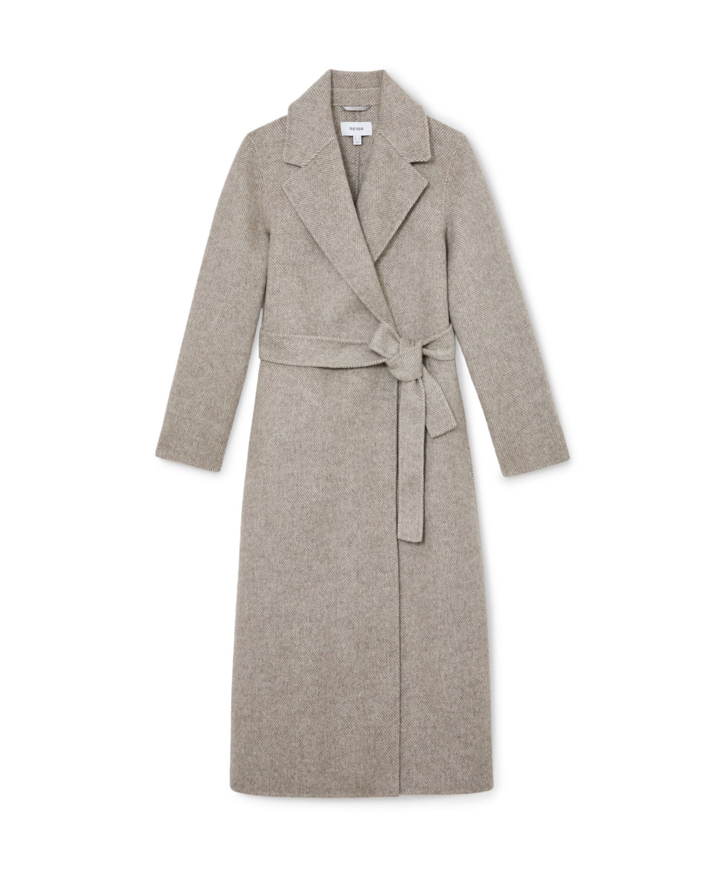 Женское пальто REISS Petite Daia Double-Breasted Wool-Blend Wrap, цвет: Светлый серый — фото 5