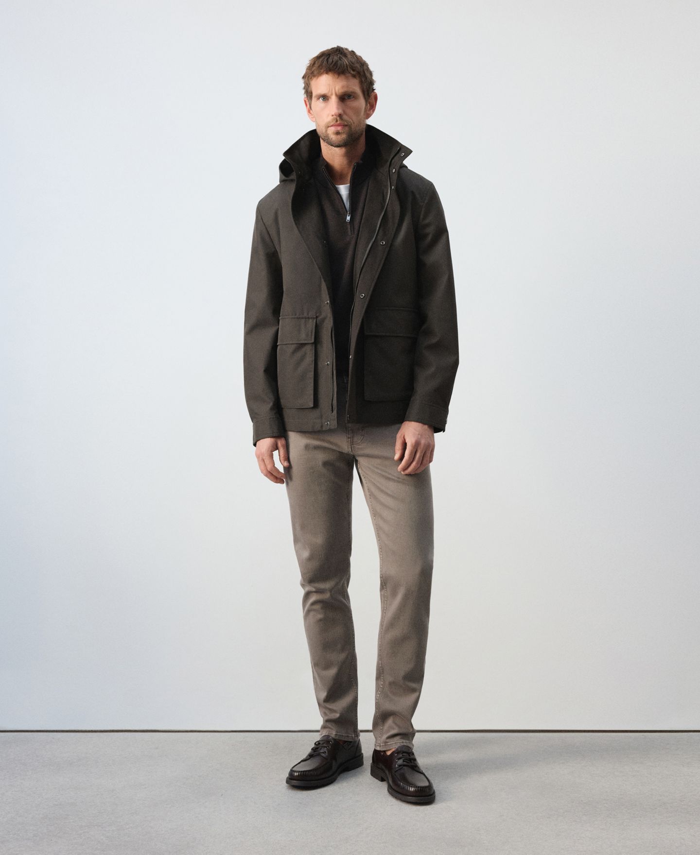 Мужская куртка Mango Adrian Hooded, цвет: Коричневый — фото 3