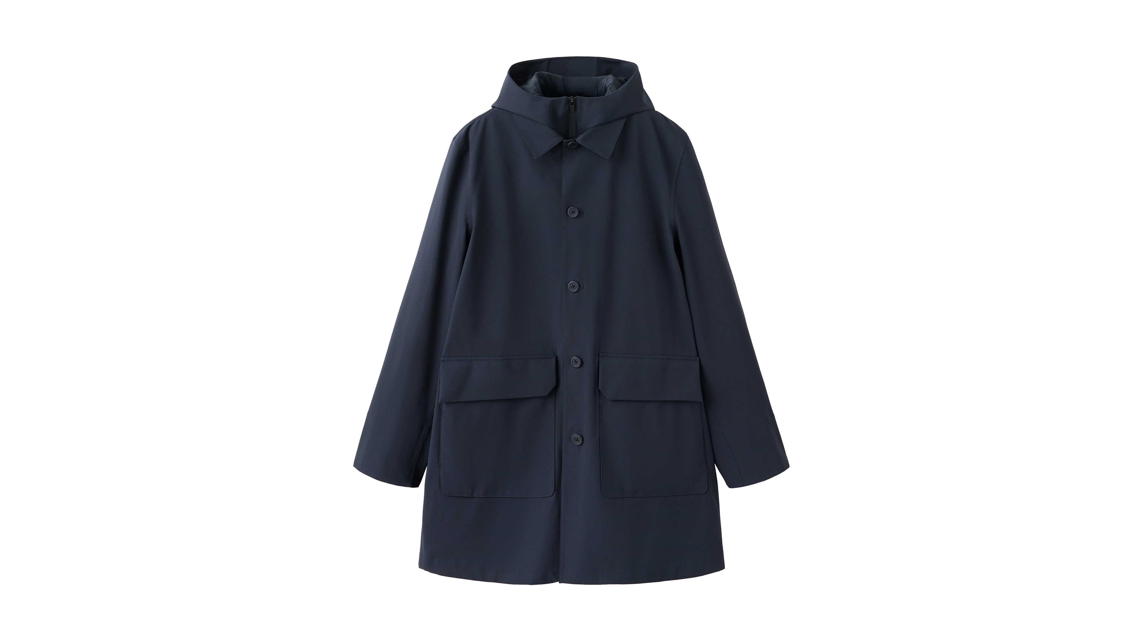 Mango Men's Parka Area Hooded Mid-Length Straight-Fit Parka