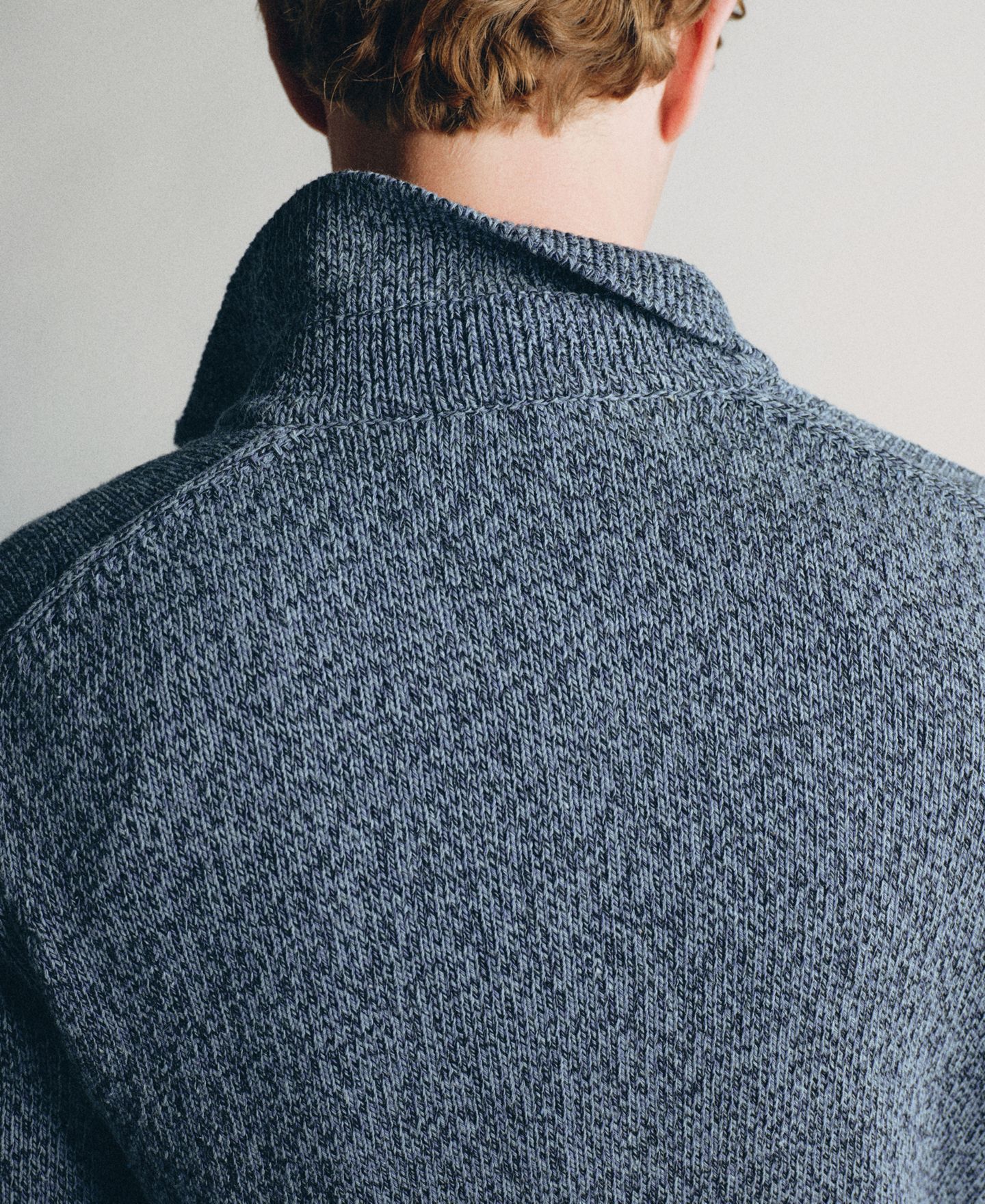 Мужской свитер Mango Polo Cactus Chunky Knit Long-Sleeve, цвет: Индиго синий — фото 4