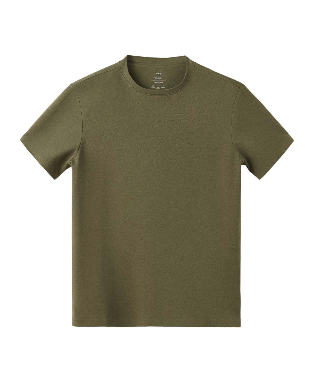 Mango Men's Wouter Crewneck Short-Sleeve T-Shirt - Khaki