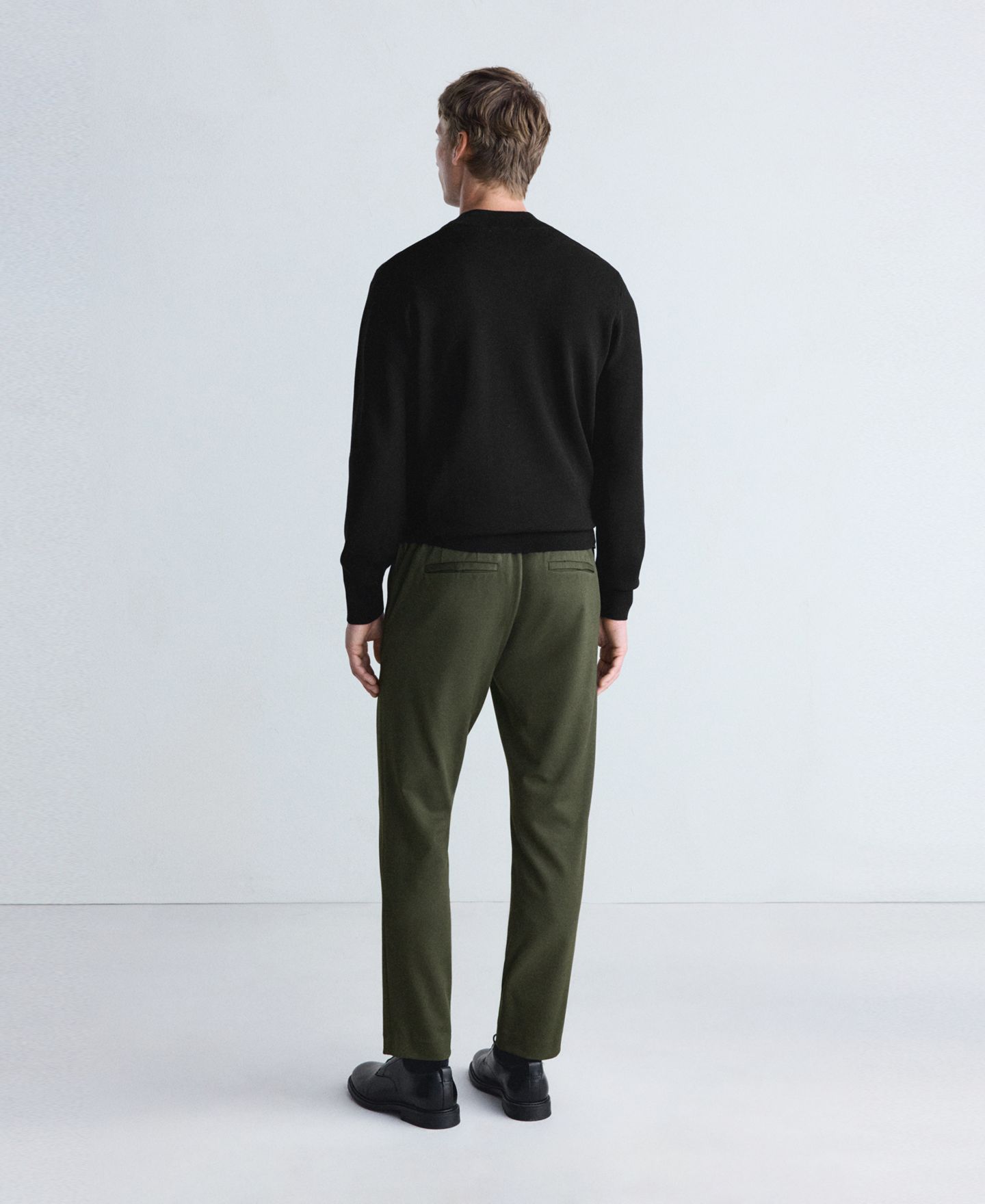 Мужской свитер Mango Jersey Luxusp Quarter-Zip Slim-Fit, цвет: Чёрный — фото 8