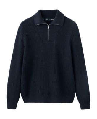 Men's Jersey Bilbop Quarter-Zip Polo-Neck Sweater
