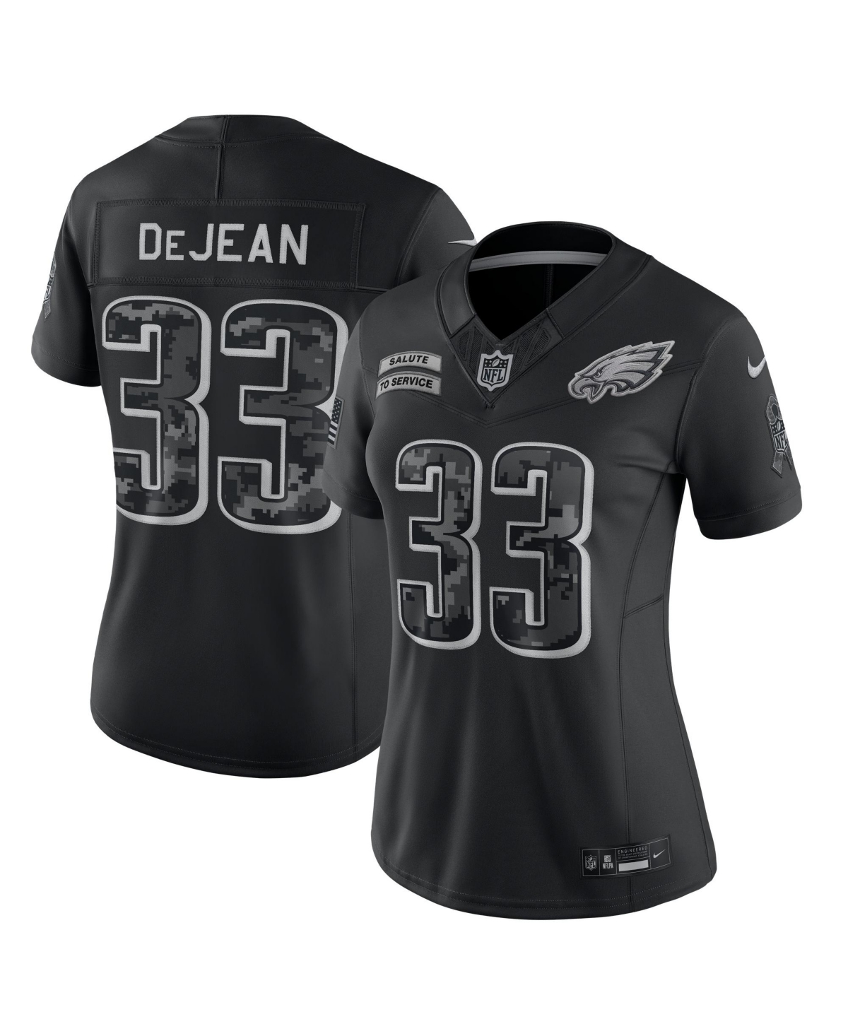 Nike Women's Cooper DeJean Black Philadelphia Eagles 2026 Salute to Service Stitched Limited Jersey - Black