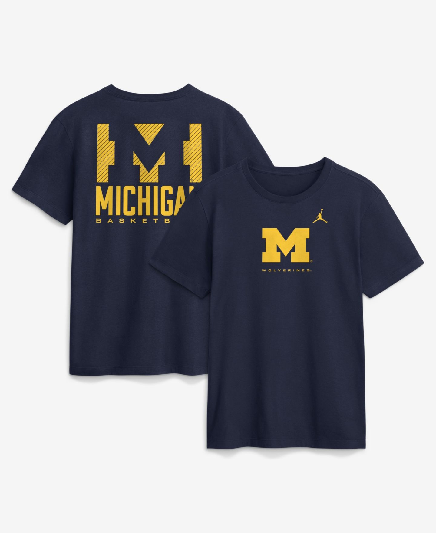 Мужская футболка Jordan Navy Michigan Wolverines Courtside Dri-FIT — фото 1