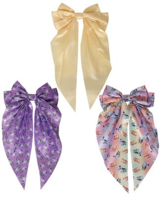 Bows for Hair 3-Piece Set Official License, Long Hair Bows with Clip