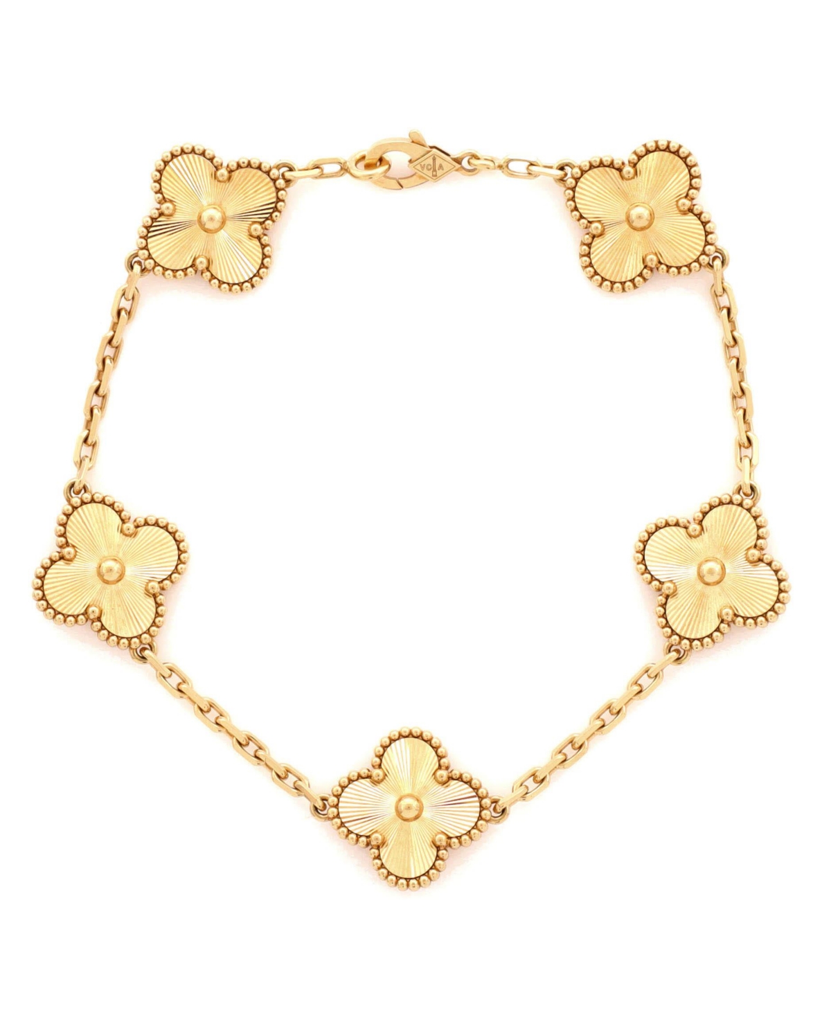 Pre-Owned Van Cleef and Arpels Vintage Alhambra 5 Motifs Bracelet - 18k yellow gold
