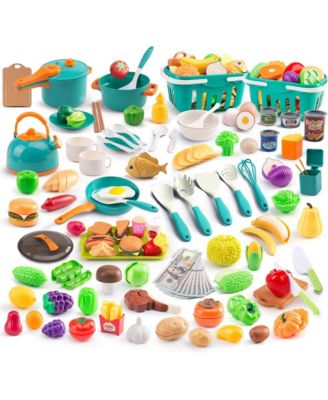 Pretend BBQ Play Kitchen 240-Piece Food Set with Play Money, Ages 3+
