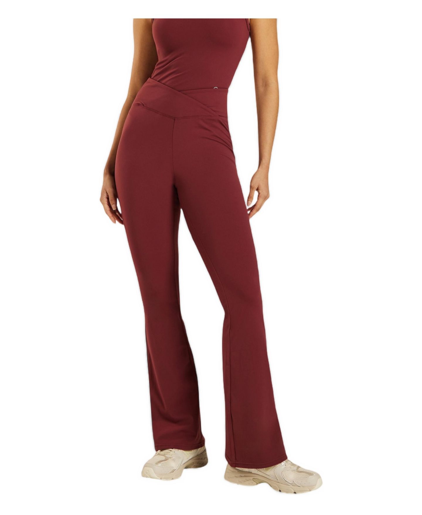 Женские леггинсы Be Athletica Be 180 High-Waisted Wrap-Waist Flared, цвет: Бордо — фото 1
