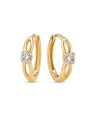 Love Knot Cubic Zirconia Hoop Earrings in 14K Gold