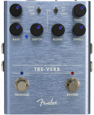 Tre-Verb Digital Tremolo and Reverb Effects Pedal with Stereo I/O and Tap Tempo