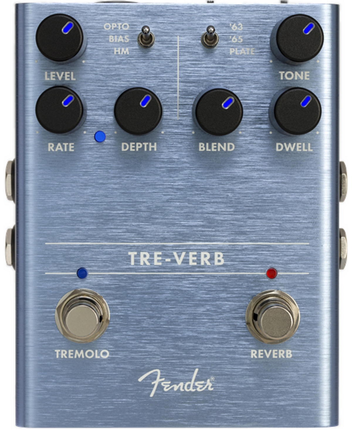 Fender Tre-Verb Digital Tremolo and Reverb Effects Pedal with Stereo I/O and Tap Tempo - Black