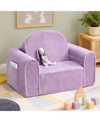 GentleSnug 2-in-1 Kids Couch and Foldable Sofa - Corduroy Cozy and Soft Toddler Couch