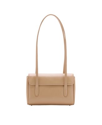 Strap Small-Sized Faux Leather Flap Closure Shoulder Bag