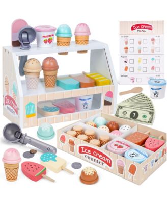 Ice Cream Shop Wooden 17-Piece Playset, Ages 3+