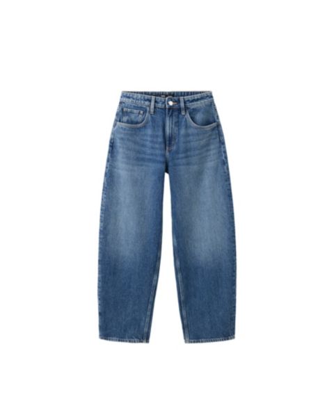 Женские джинсы Mango Mid-Rise Balloon, цвет: Тёмный синий