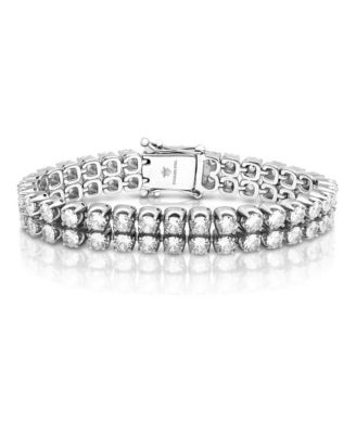 Men's Cubic Zirconia Stainless Steel Double-Row Tennis Bracelet