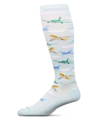 Men's Airplanes Compression Knee-High Reinforced Heel and Toe Socks