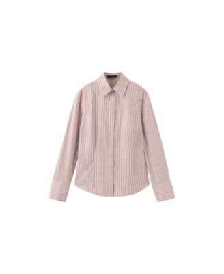 Women's Striped Long-Sleeve Fitted Shirt